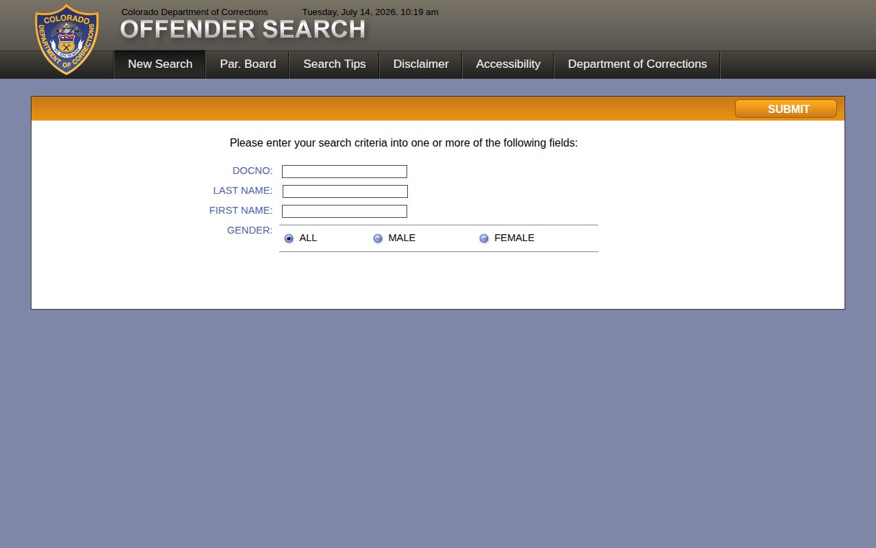 Colorado Department of Corrections offender search for Pitkin County released inmates